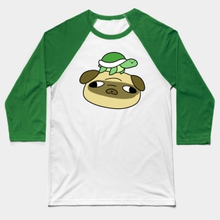 Pug Face and Little Turtle Baseball T-Shirt